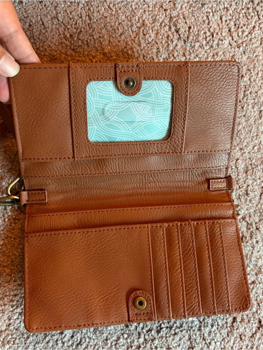 The Sak Floral Embossed Wristlet/Crossbody Wallet - Tobacco